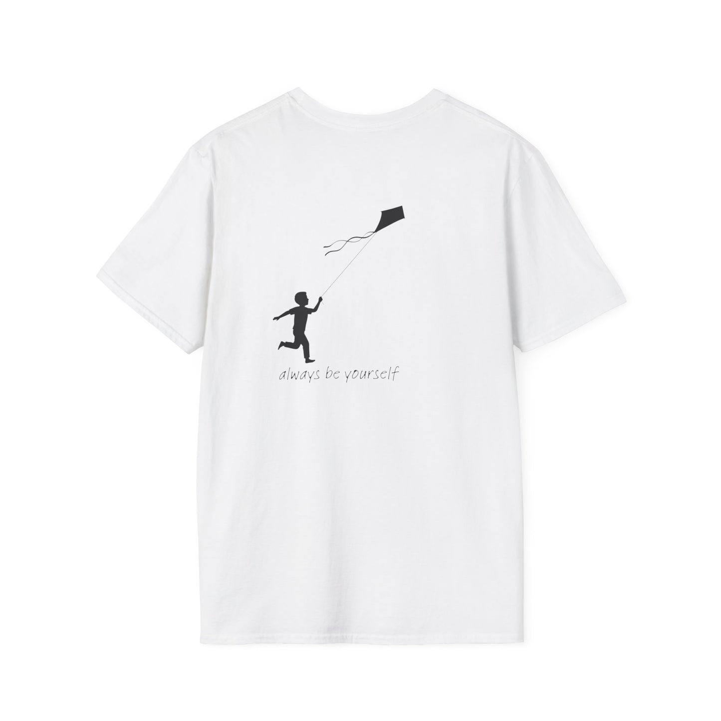Always Be Yourself kite silhouette T-Shirt | minimal child flying kite design